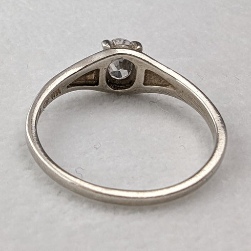 British vintage jewelry zirconia sterling silver ring